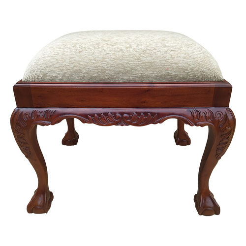 Solid Mahogany Wood Chippendale Bedroom Stool