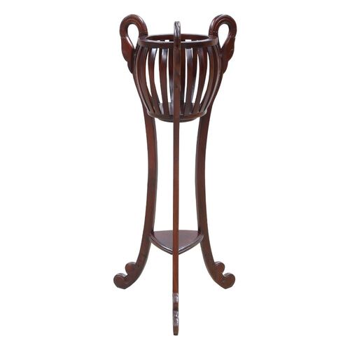 Solid Mahogany Wood Swan Plant Stand / Flower Stand