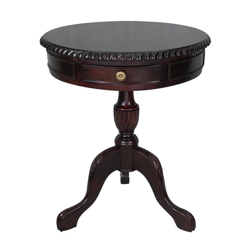 Solid Mahogany Wood Chippendale Side / Round Round Table