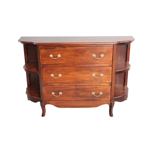 Solid Mahogany Wood 3 Drawers Queen Ann Buffet