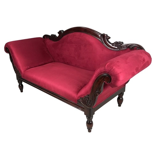Solid Mahogany Wood Colonial 2 Seater Chaise Lounge