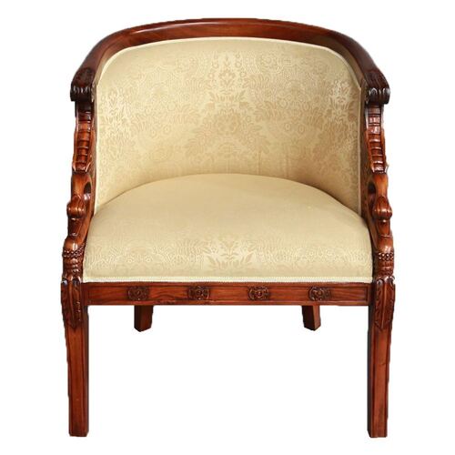 Solid Mahogany Wood Swan Sofa Chair