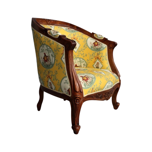 Solid Mahogany Wood  Victorian Tub Chair