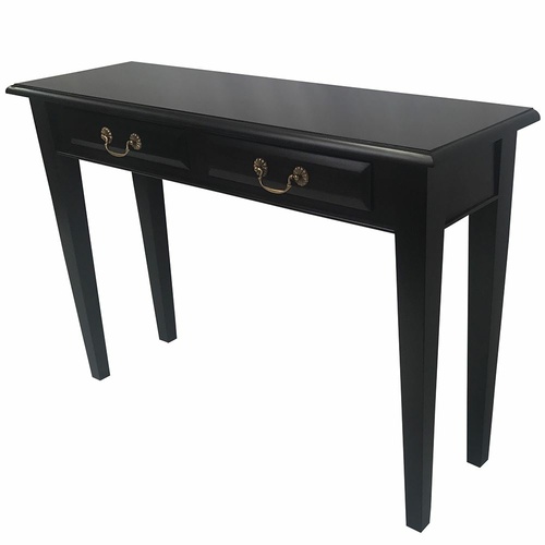 Solid Mahogany Wood Straight Leg Hall Table With Drawer