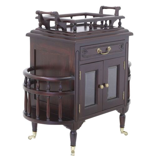 Solid Mahogany Wood Reproduction Victorian Tea Table Magazine Rack