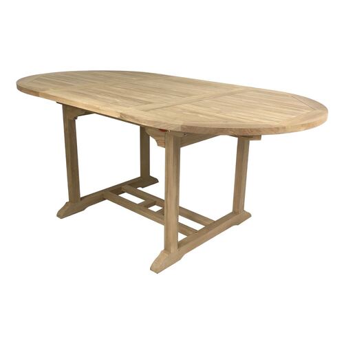Outdoor Furniture Solid Teak Wood Oval Extension Table 2.4m