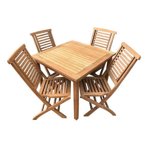 Outdoor Furniture Solid Teak Wood Square Garden Table Set